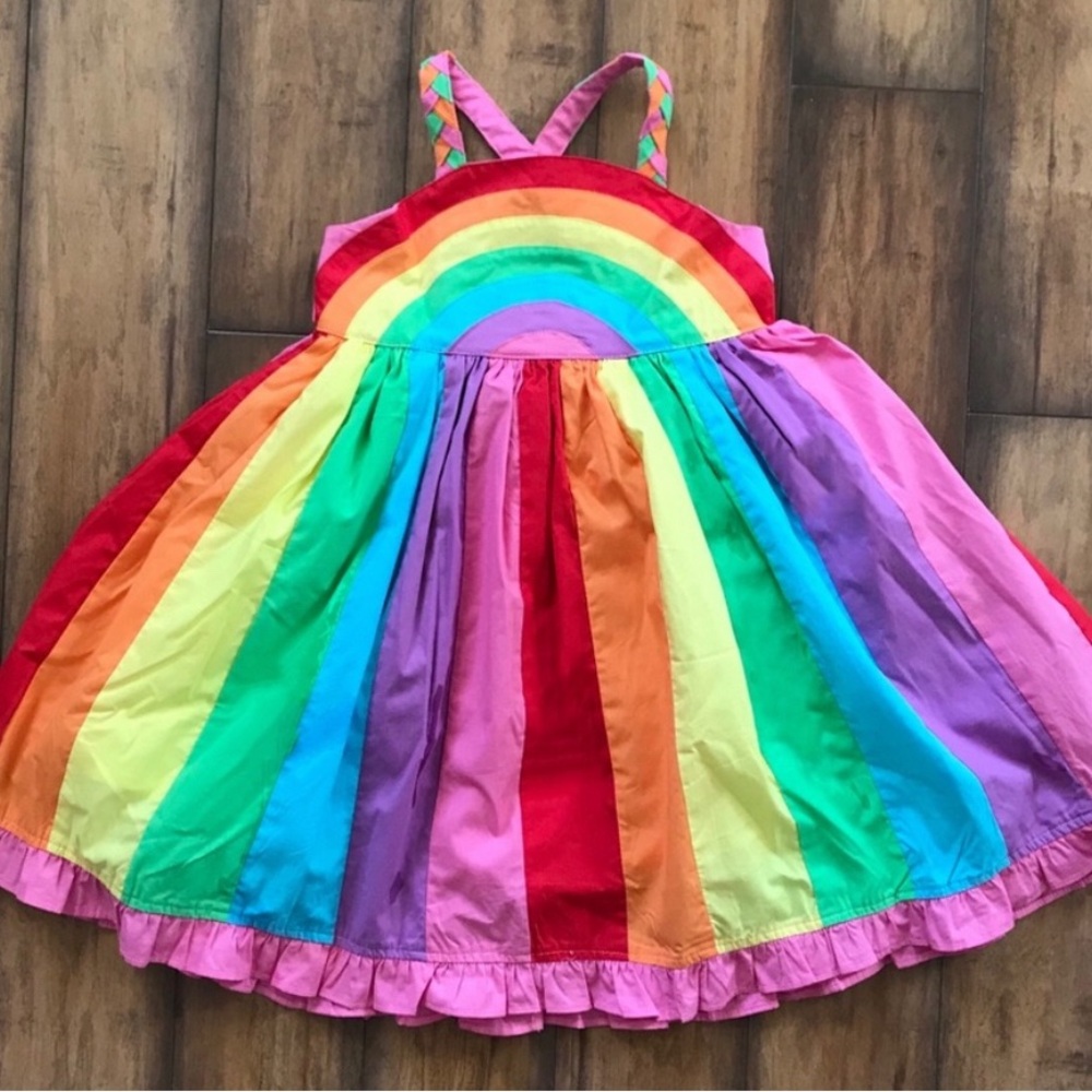 Worn once. Size 2T. Cotton Kids Rainbow Dress